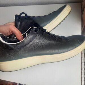 Ecco Danish Design Mens size 11-11.5 Loafers Lace Up Sneakers Black Shoes